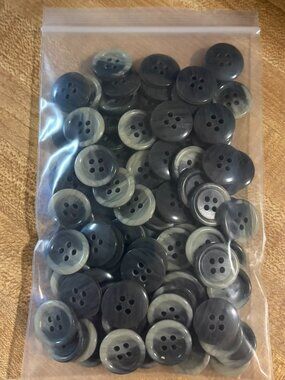 3/4" Black and Gray 4-hole Craft Buttons 100 pieces #11